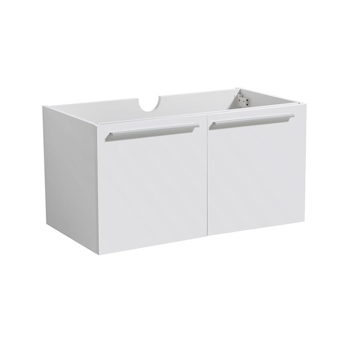 Fresca Vista 30-in White Floating Bathroom Vanity Base Cabinet without Top - Image 2