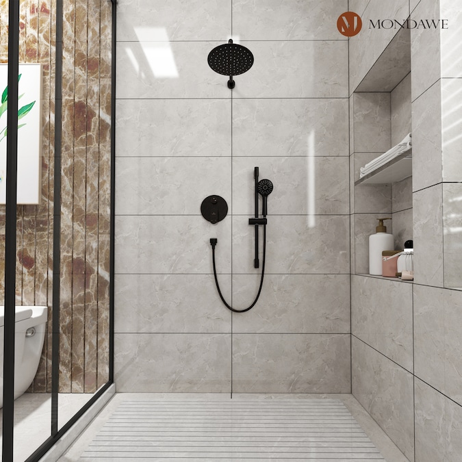 Mondawe Oil-Rubbed Bronze 9-in Built-In Shower Faucet System with 2-way Diverter (Pressure-balanced Valve Included)