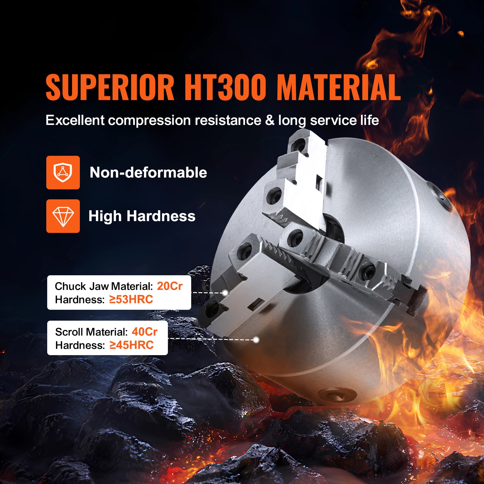 8inch 3-Jaw Self-Centering Lathe Chuck Lathe Chuck - Image 3