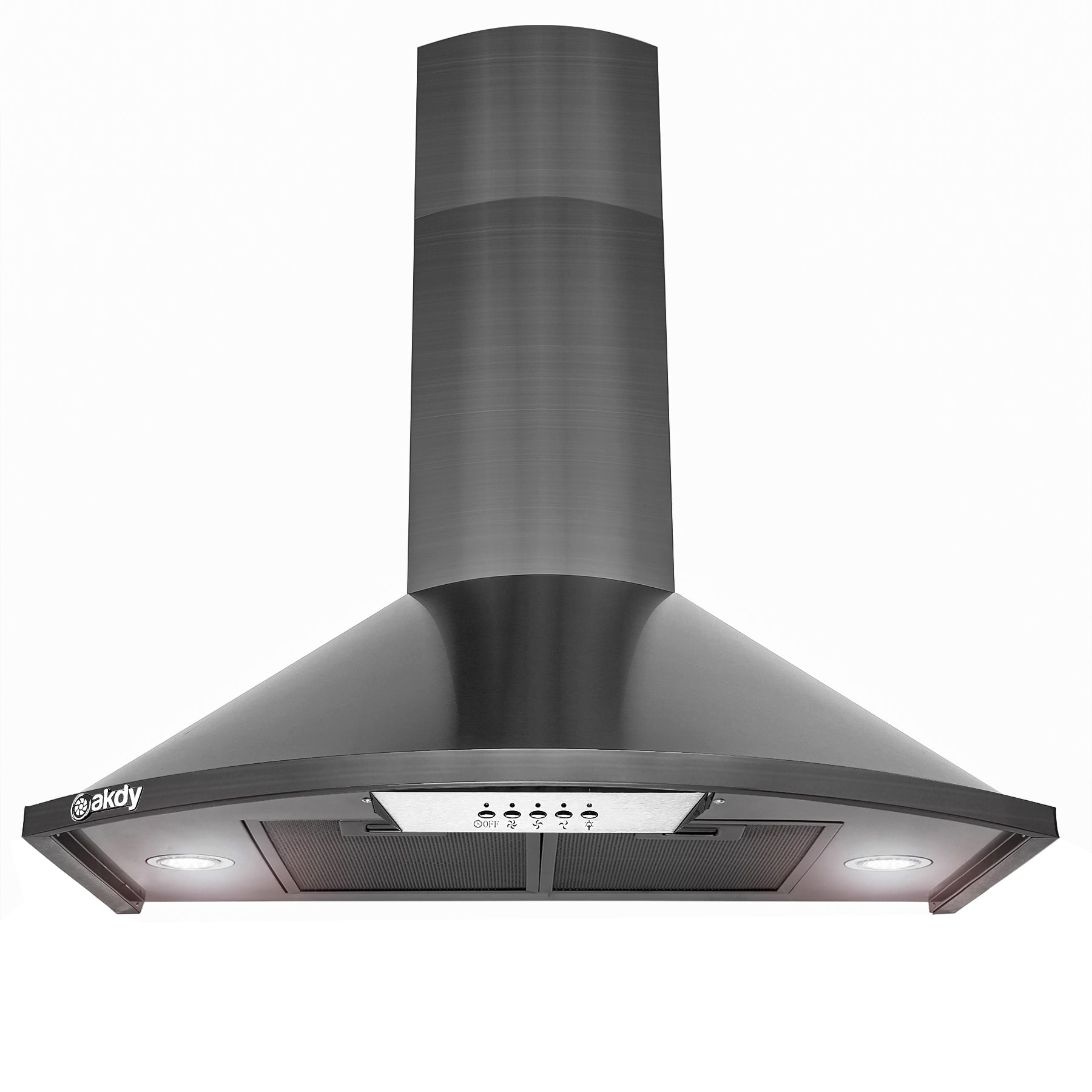 30 inch Convertible 343-CFM Black Stainless Steel Wall-Mounted Range Hood