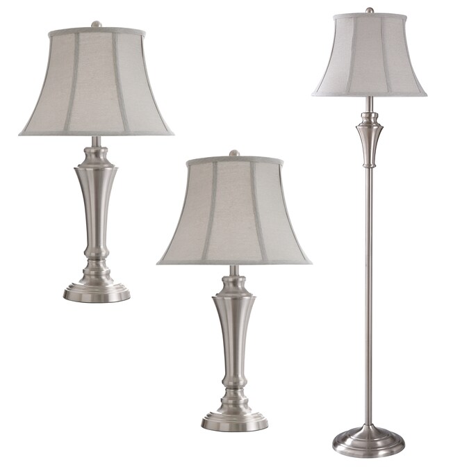 StyleCraft Home Collection Transitional Medium Base (e-26) Lamp Set with Gray Shades