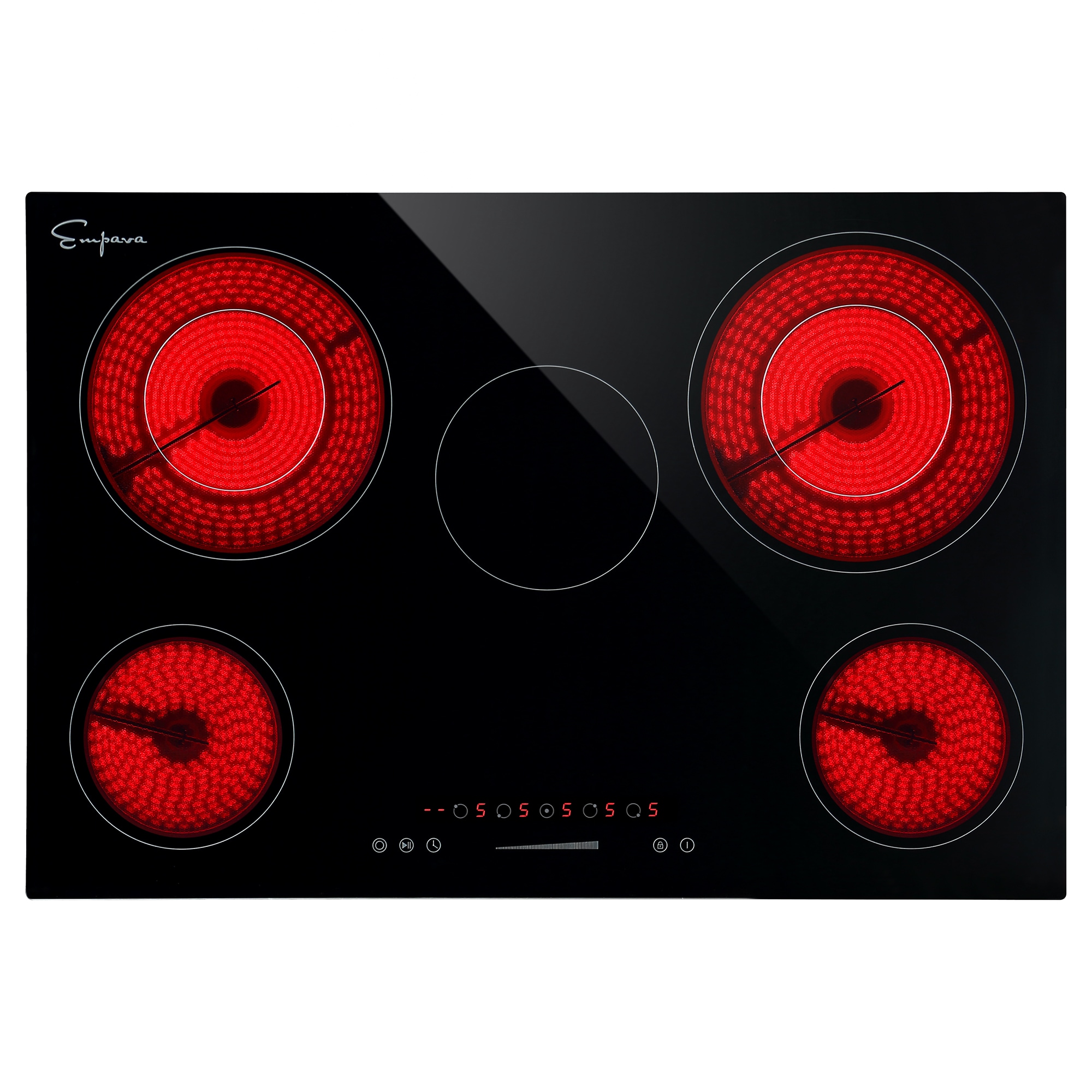 Electric Stove With Keep Warm Zone 30-in 5 burners Smooth Surface (Radiant) Black Electric Cooktop
