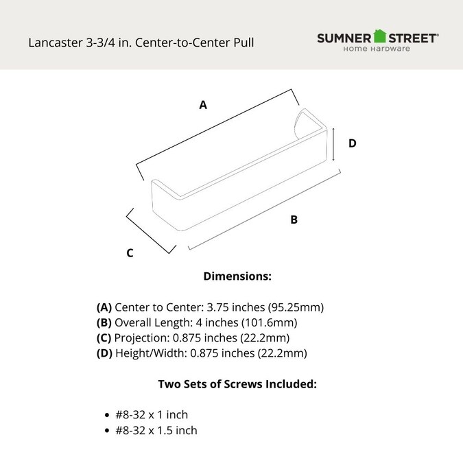 Sumner Street Home Hardware Lancaster 3-3/4-in (96Mm) Center to Center Satin Nickel Rectangular Bar Drawer Pulls (25-Pack) - Image 5