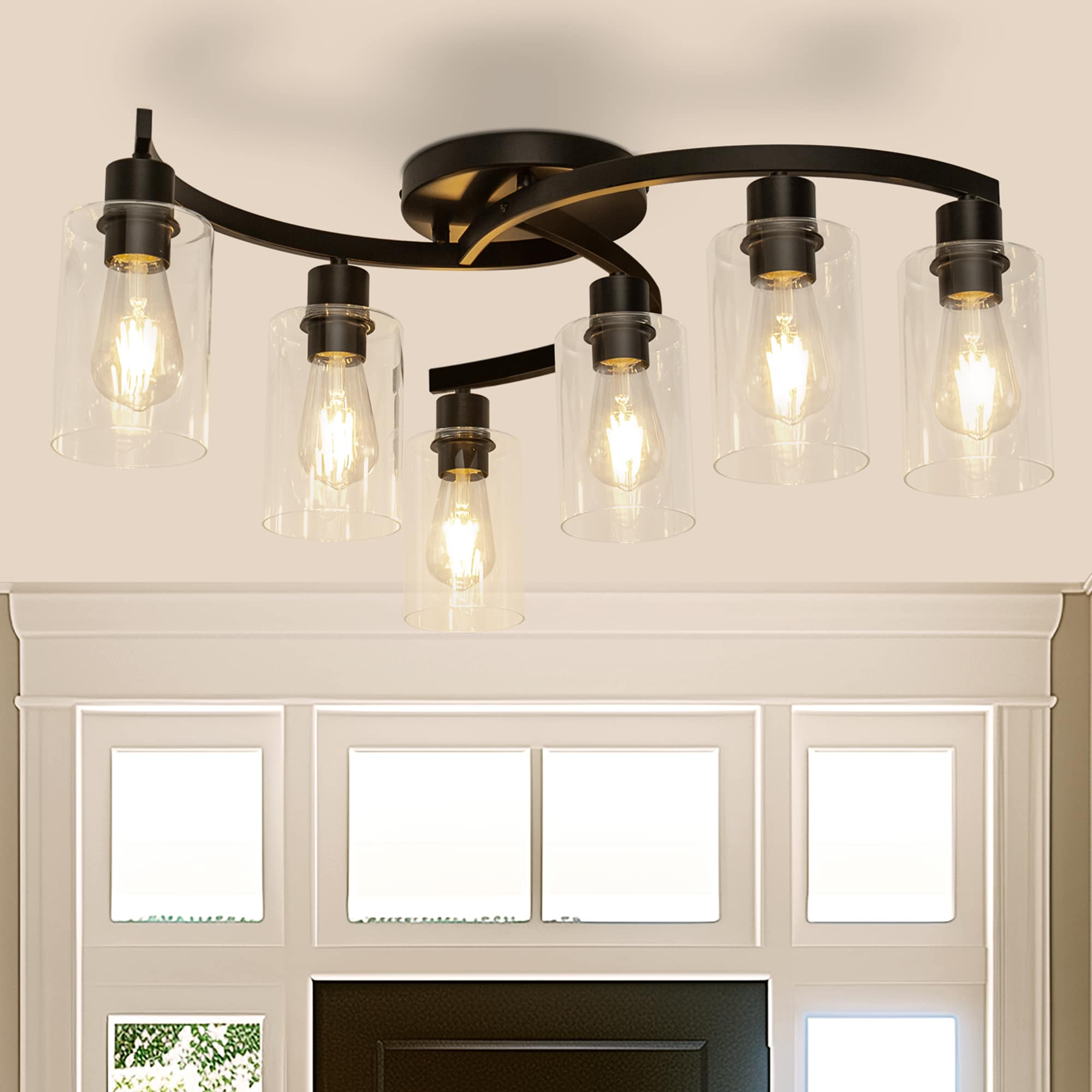 6 -Light 20.5-in Brown Chandelier