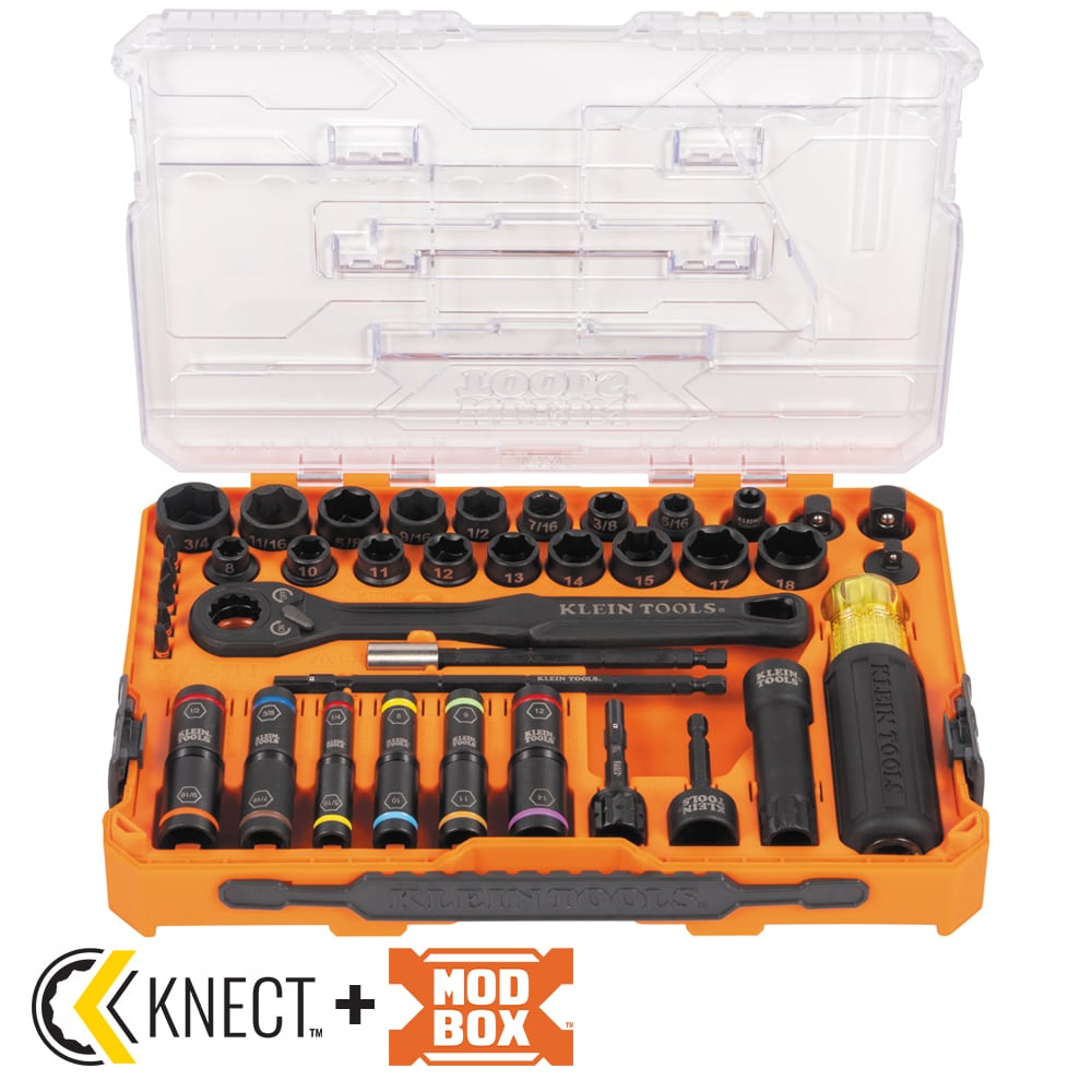 KNECT Complete Impact Pass Through and Flip Socket Set, 39-Piece