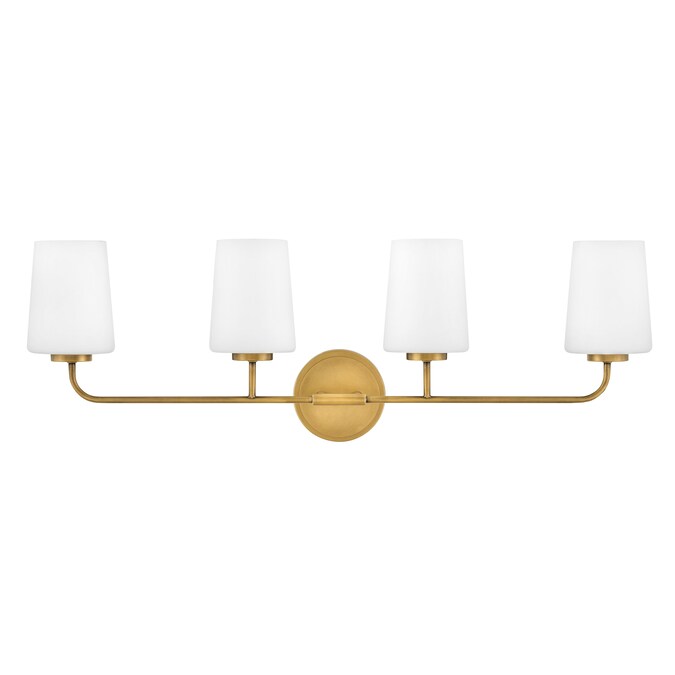 Lark Kline 33-in 4-Light Antique Brass LED Transitional Vanity Light