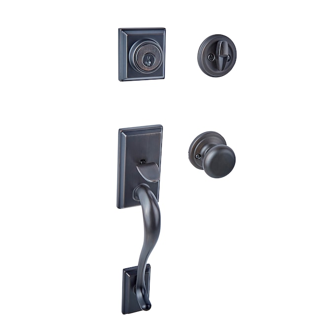 Kwikset Signature Series Hawthorne Venetian Bronze Single-Cylinder Deadbolt Keyed Entry Door Handleset Knob Smartkey - Image 3