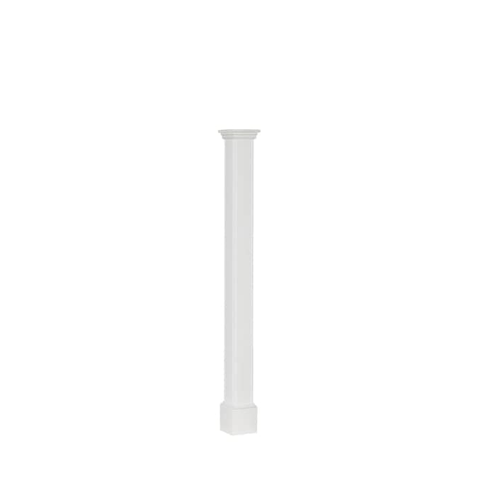YardCraft Royal Crowne 76-in White Traditional Pole - Made with Cellular PVC-Vinyl