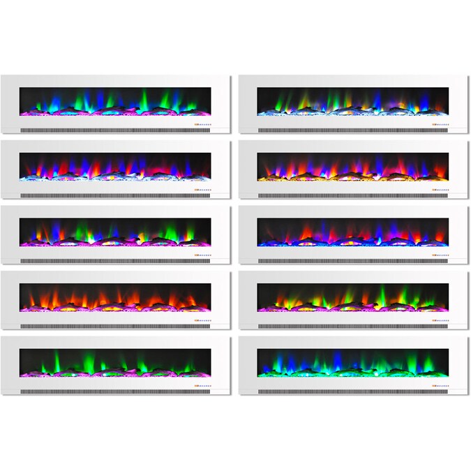 Cambridge 78-in W White Fan-forced Wall-mount Electric Fireplace with Remote Control Included - Image 6