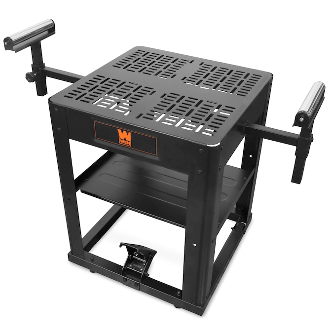 WEN Steel Rolling Miter Saw Stand with Adjustable Rollers and Retractable Swivel Caster, 220 lbs. Weight Capacity