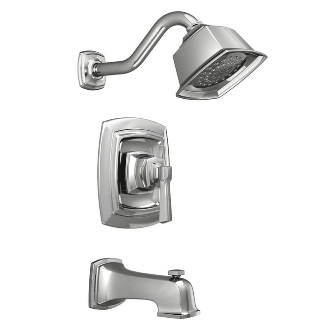 Moen Boardwalk Chrome 1-handle Single Function Square Bathtub and Shower Faucet Valve Included
