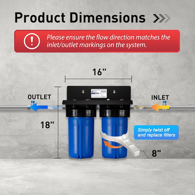 iSpring Lead Reducing Whole House Water Filtration System Dual-stage 15-GPM Coconut Shell Carbon Well Water Whole House Water Filtration System - Image 4