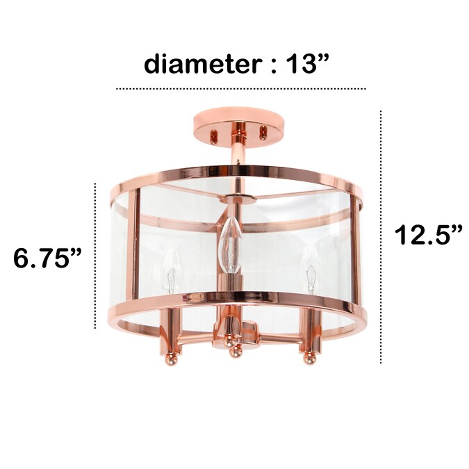 Lalia Home Classix 3-Light Polished Copper Semi mount light - Image 11