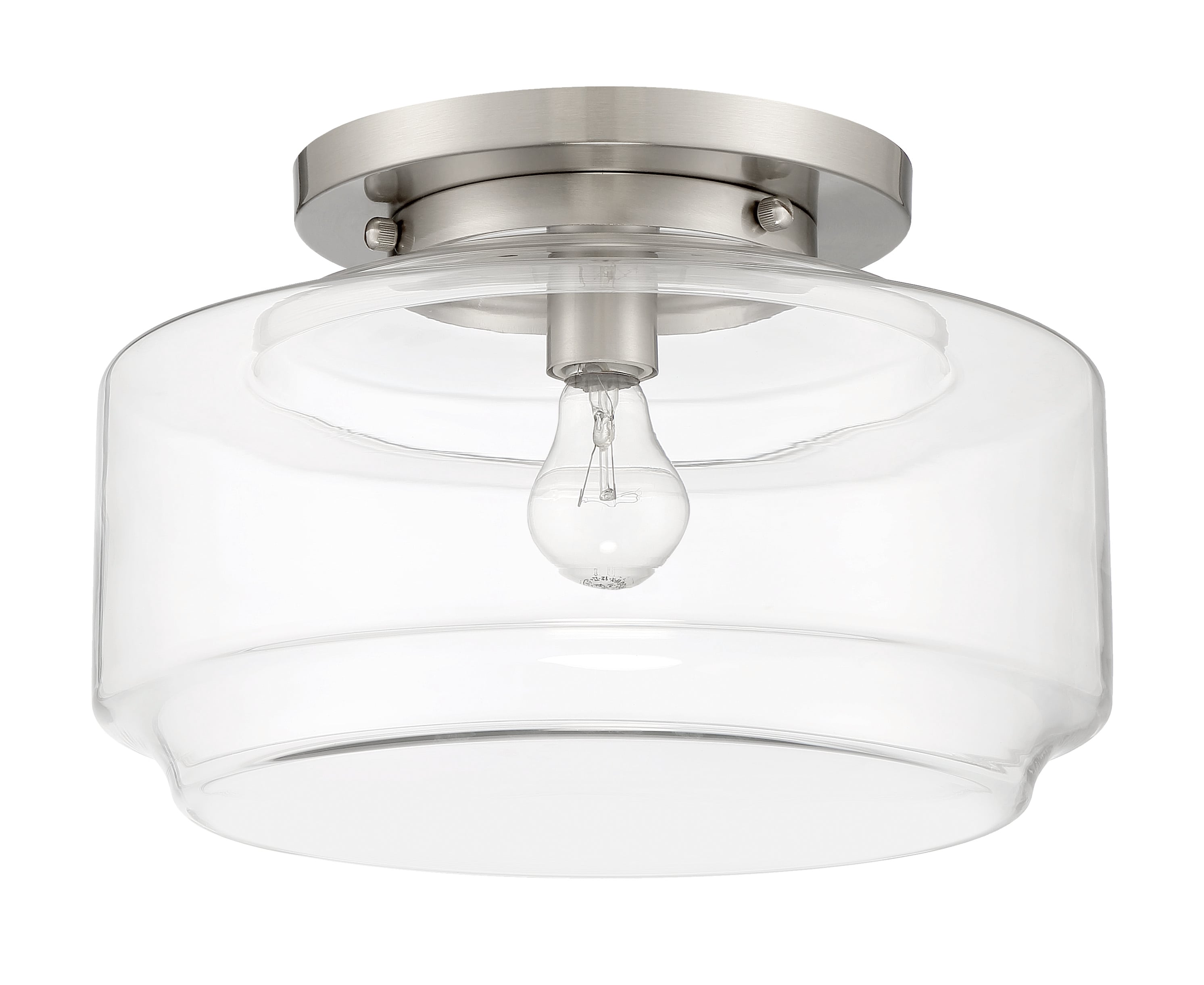 Peri 1 -Light 14-in Polished Nickel Flush Mount Light