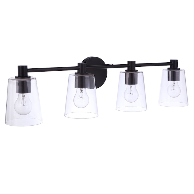 Craftmade Emilio 32.75-in 4-Light Matte Black Transitional Vanity Light