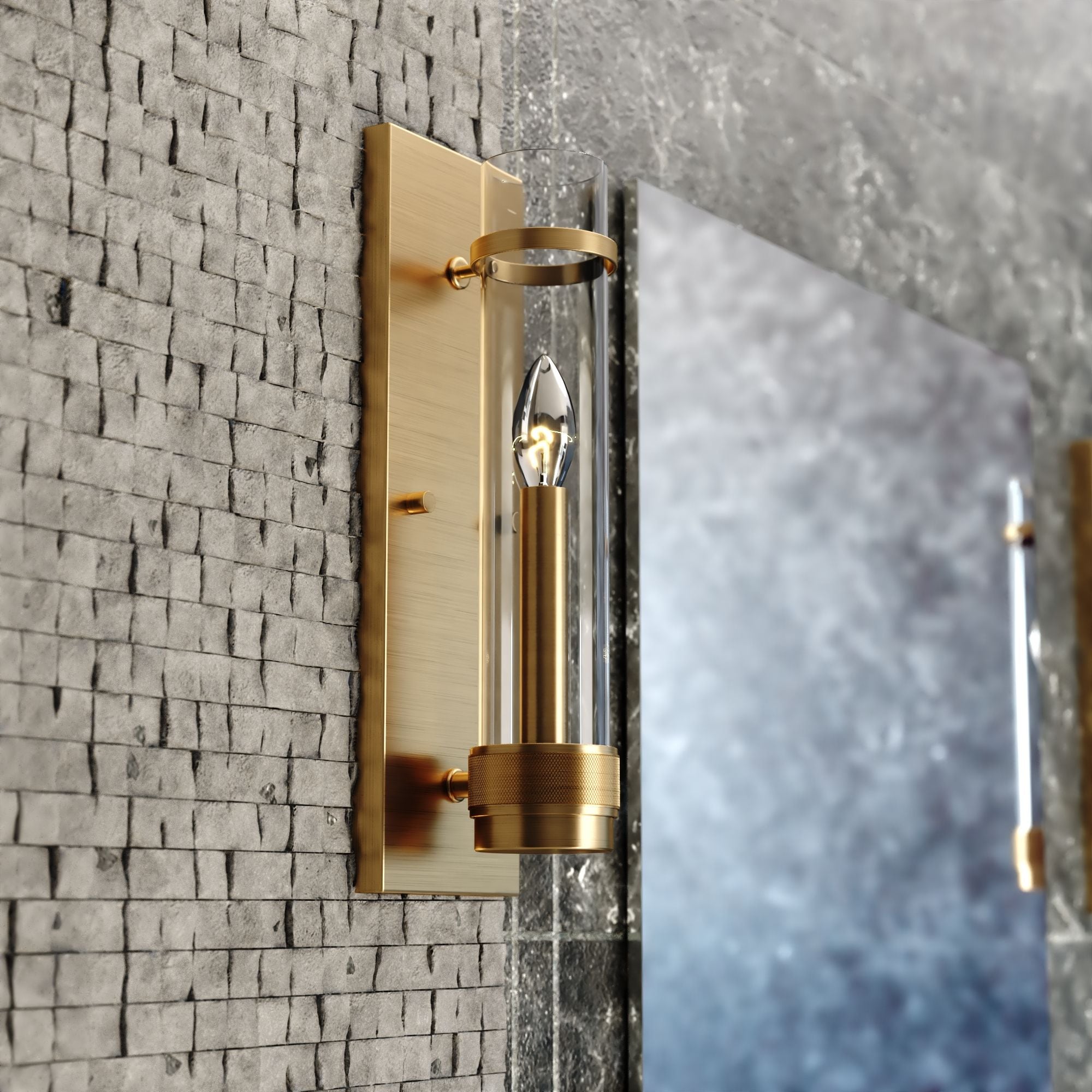 Bari 4.25-in W 1 -Light Satin Brass Wall Sconce