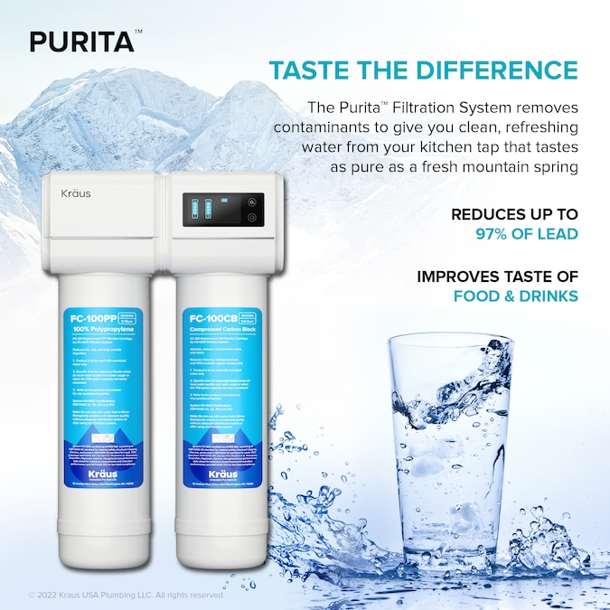 Kraus Purita Dual-stage Carbon Block Reverse Osmosis Filtration Under Sink Water Filtration System - Image 14