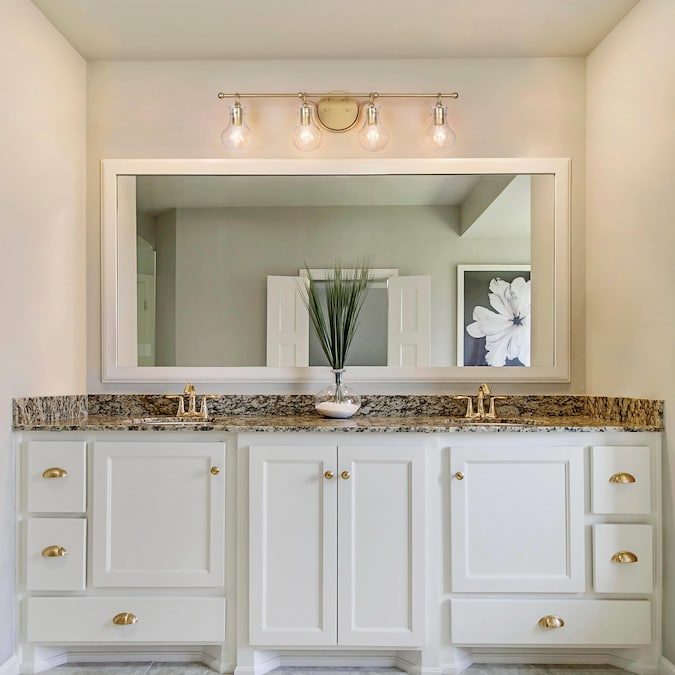 LNC Charm 29-in 4-Light Matte Gold LED Modern/Contemporary Vanity Light Bar - Image 5