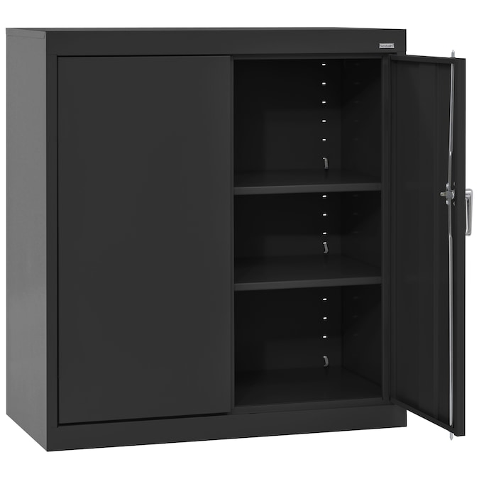 Sandusky 36-in W x 36-in H x 24-in D Freestanding Steel Garage Cabinet in Black