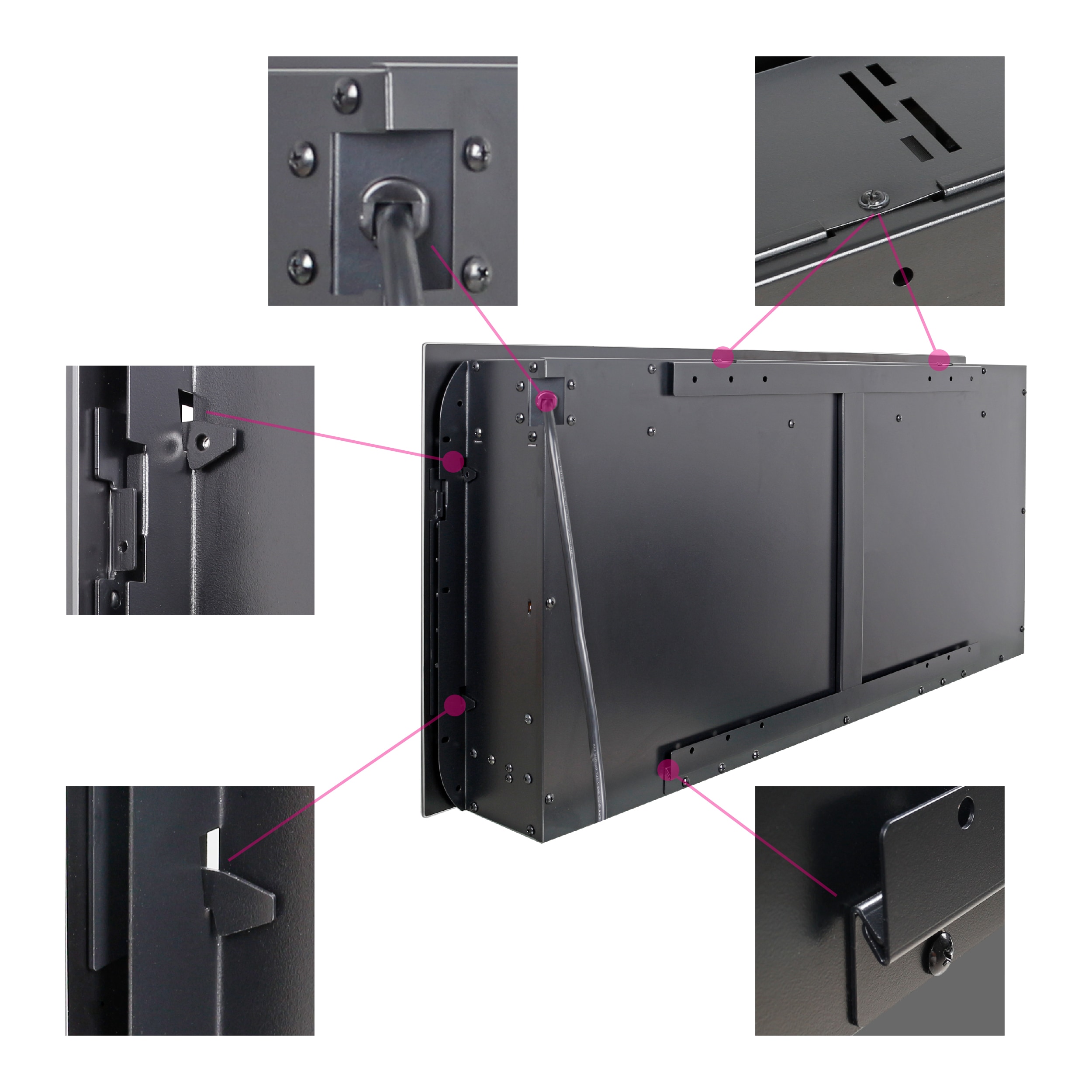 36-Inches W Antique Black Wall mount Fan-forced Wall-mount Electric Fireplace with Remote Control Included - Image 12