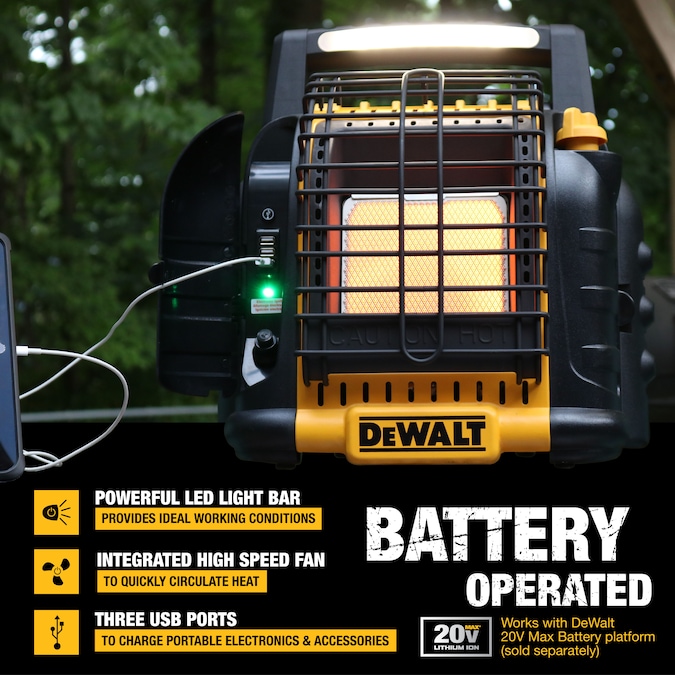 DEWALT Portable Radiant 12000-BTU Outdoor Portable Radiant Propane Heater - Image 5
