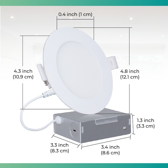 Infibrite Canless Slim Round Recessed 6-Pack 4-in LED Remodel or New Construction White Airtight Ic Baffle Canless Recessed Light Kit - Image 9