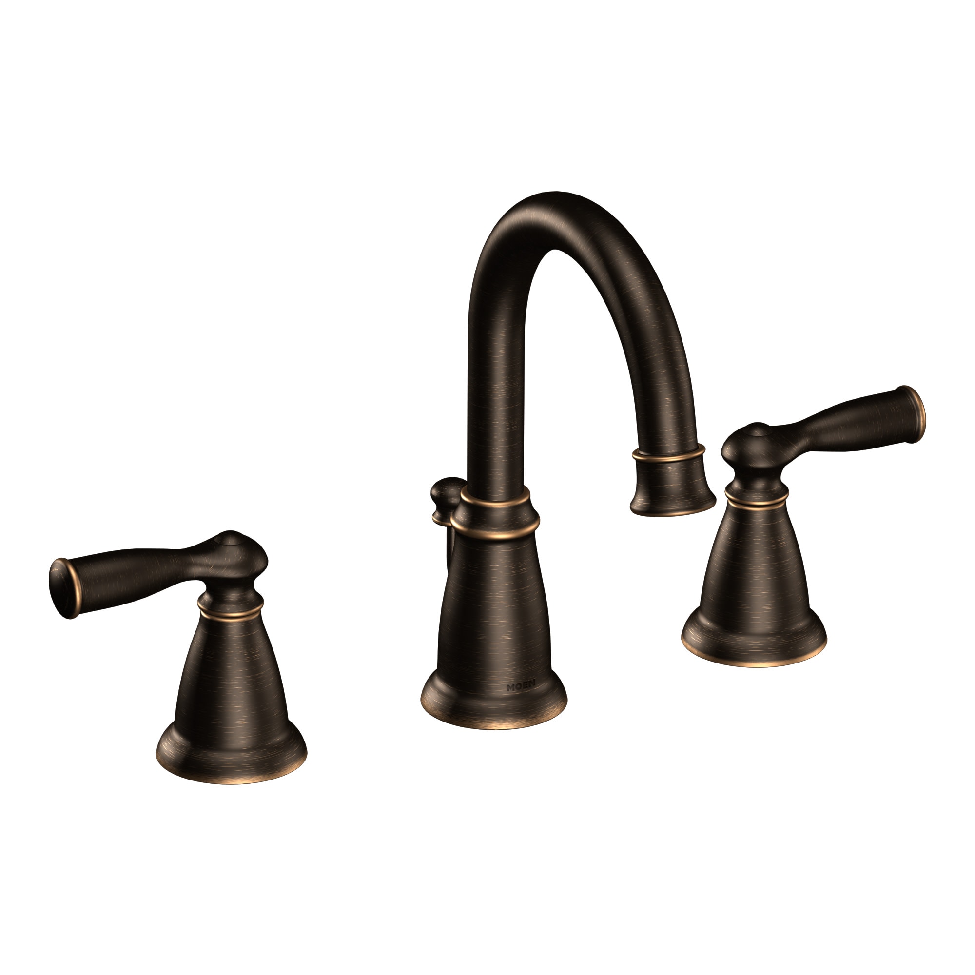 Mediterranean Bronze Widespread 2-handle WaterSense Low-arc Commercial/Residential Handle Bathroom Sink Faucet with Drain