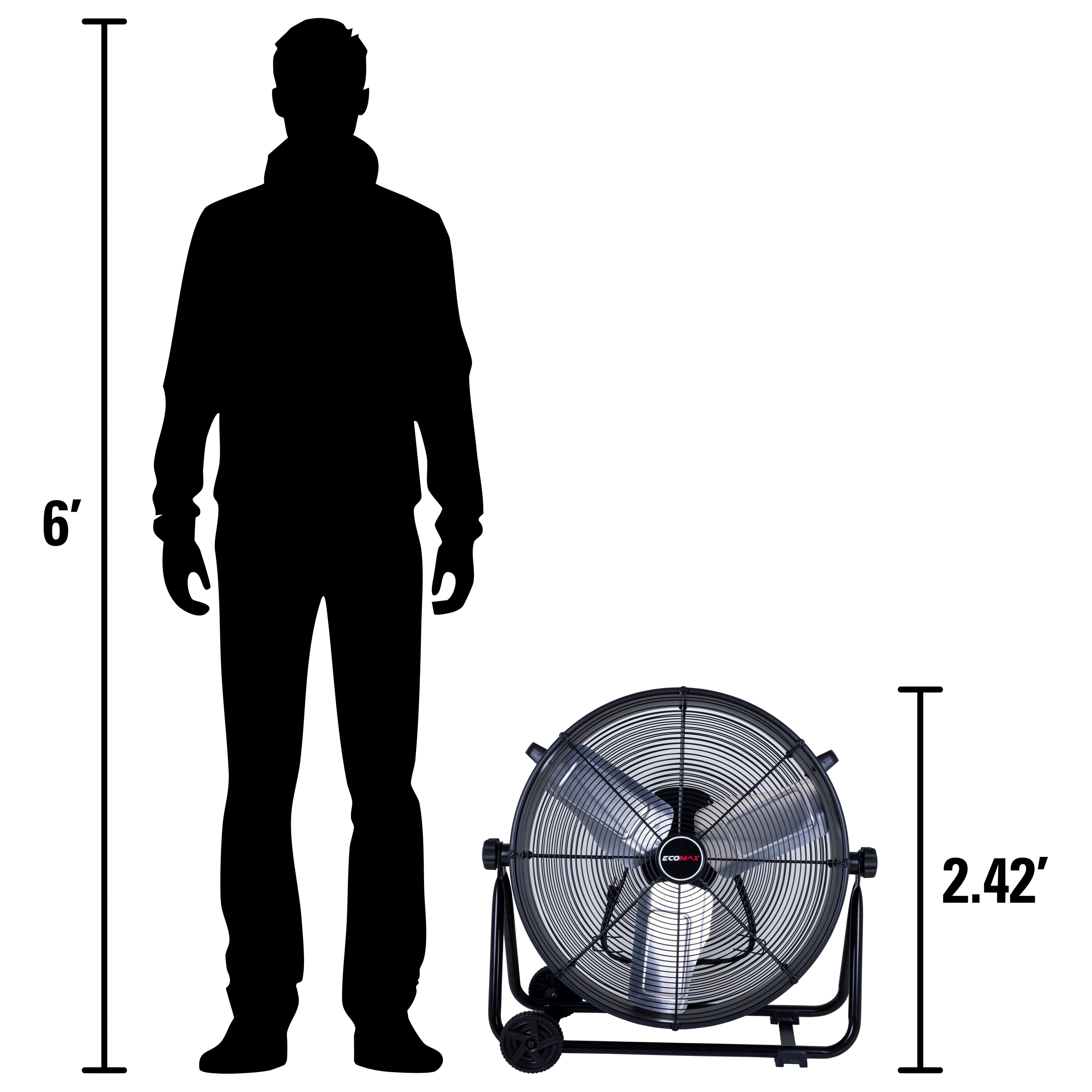 24-in 120 -Volt 3 -Speed High Velocity Indoor/Outdoor Black Industrial Fan - Image 2