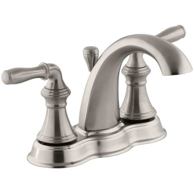 ER Devonshire Vibrant Brushed Nickel 4-in centerset 2-Handle WaterSense Bathroom Sink Faucet with Drain