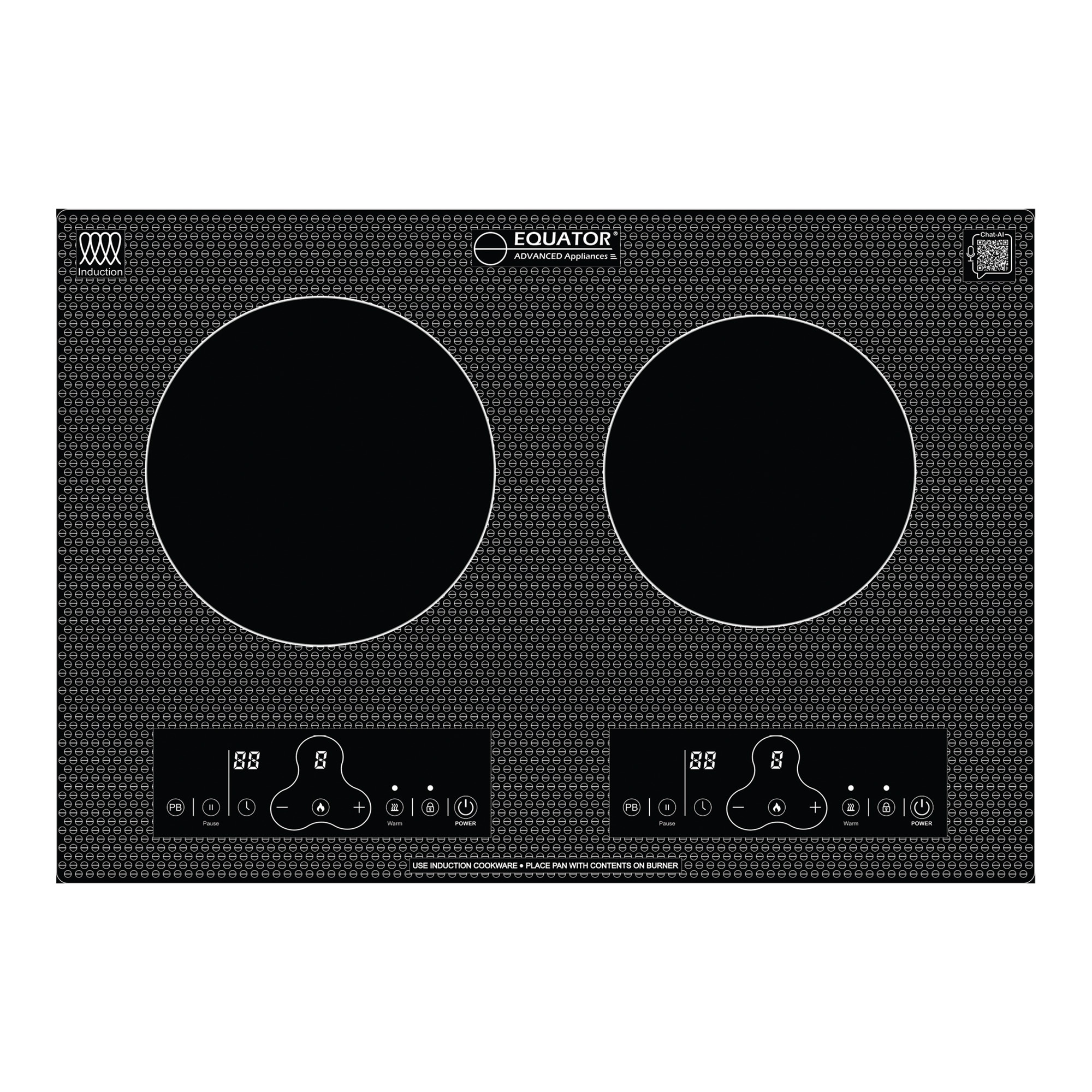 HORIZONTAL 9 Power Builtin/Freestanding 20-in 2 burners Black Induction Cooktop