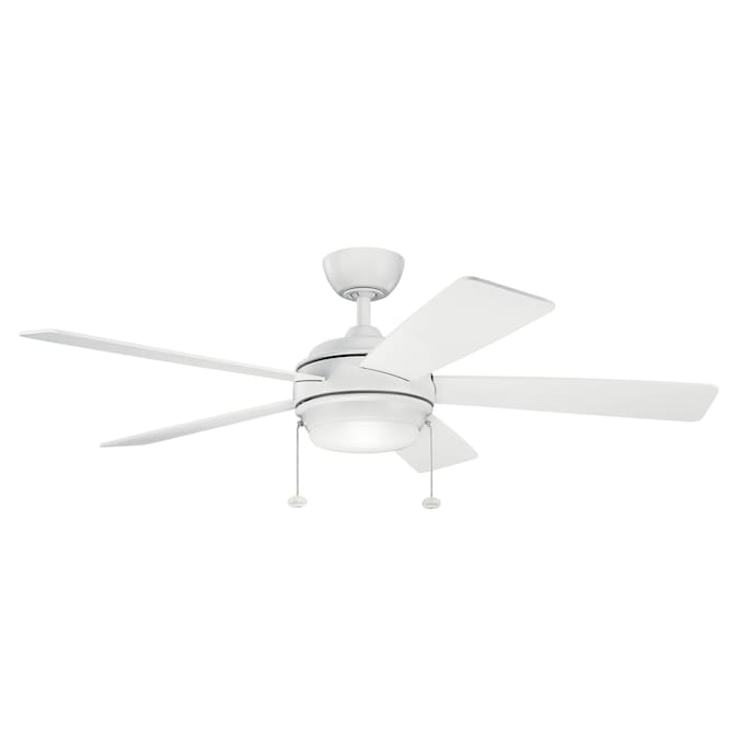 Kichler Starkk 52-in Matte White Indoor Ceiling Fan with Light (5-Blade)