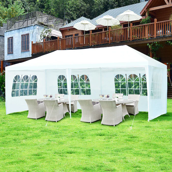 Clihome 20-ft x 10-ft Rectangle White Party Canopy
