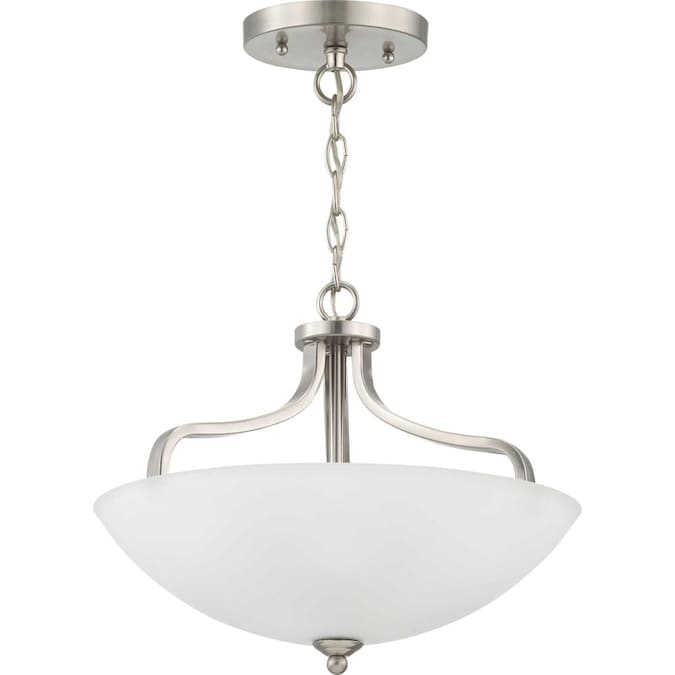 Progress Lighting Laird 3-Light 15.625-in Brushed Nickel Semi Flush Mount Light - Image 6