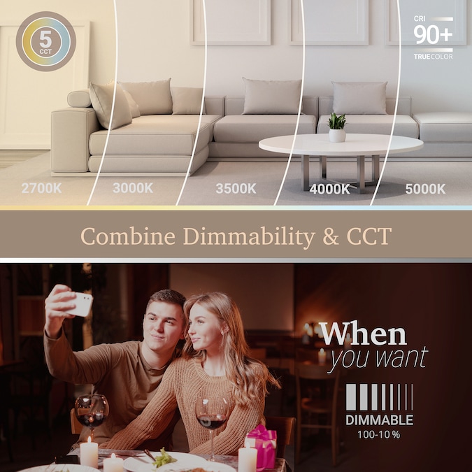 NUWATT Ultra Slim Gimbal Adjustable Lens Black 4-in 630-Lumen Switchable Round Dimmable LED Canless Recessed Downlight (12-Pack) - Image 7