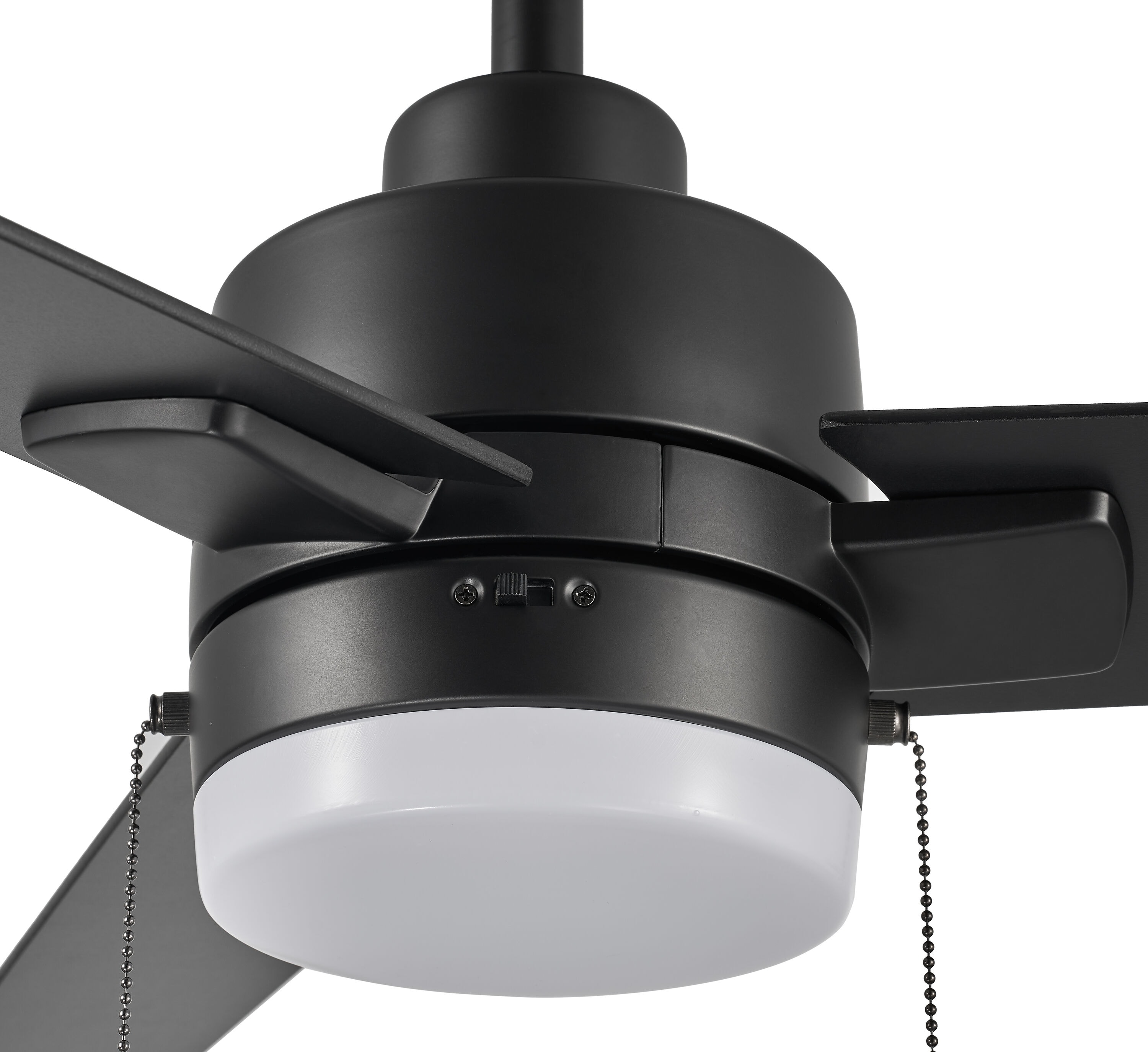 Brinson 44-in Integrated LED Black with Black/Dark Gray Walnut Blades Ceiling Fan With Light ( 3 -Blade ) - Image 8