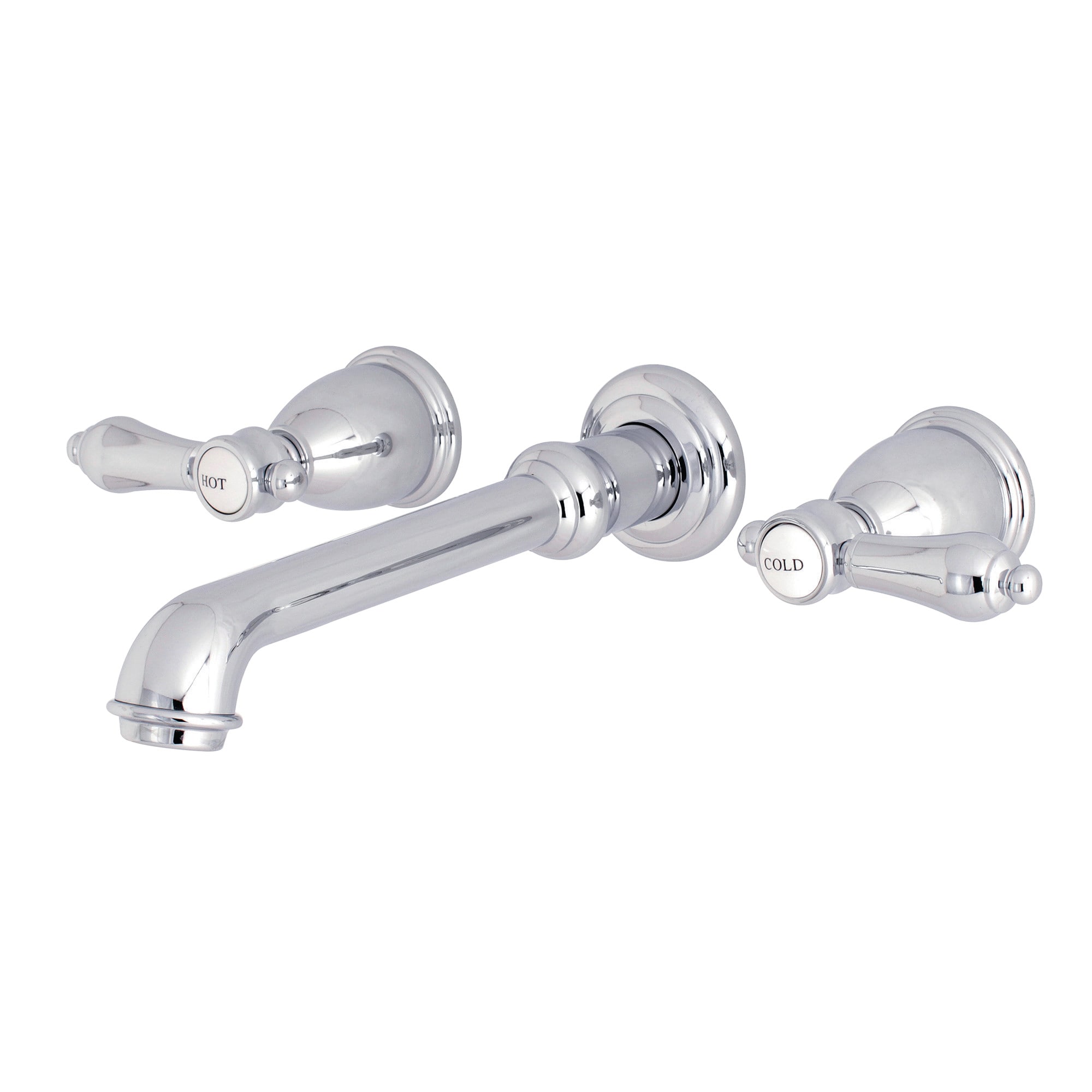 Heirloom Polished chrome 2-handle Wall-mount Low-arc Bathtub Faucet ( Valve Included )