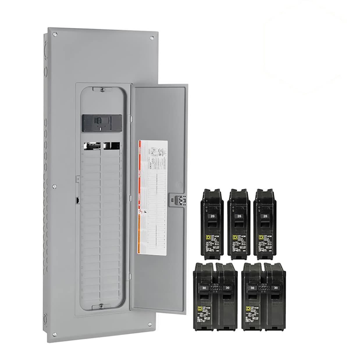 Homeline 200 -Amp 40 -Spaces 80 -Circuit Indoor Main breaker Plug-On Neutral Load Center (Value Pack)