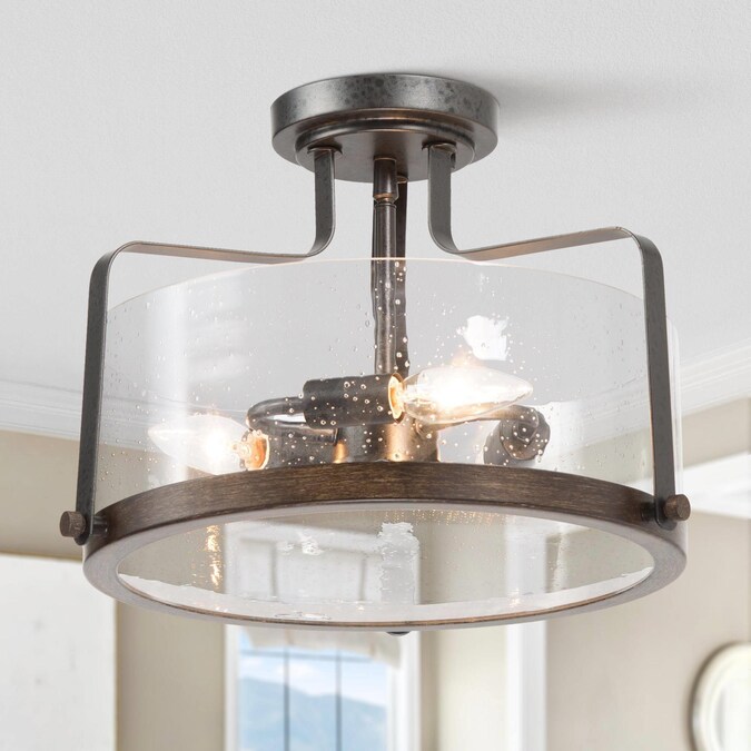 LNC Aulus 3-Light Antique Bronze LED Semi mount light