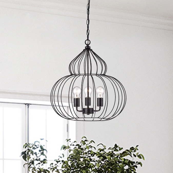 KINWELL Modern Chandelier 3-Light Black Modern/Contemporary Dry rated Chandelier