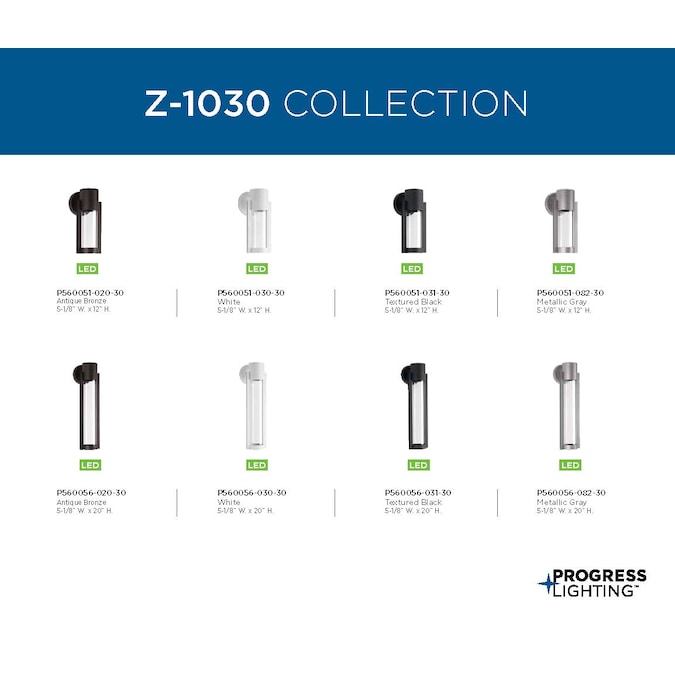 Progress Lighting Z1030 LED 12-in H Black Dark Sky Integrated LED Outdoor Wall Light - Image 9