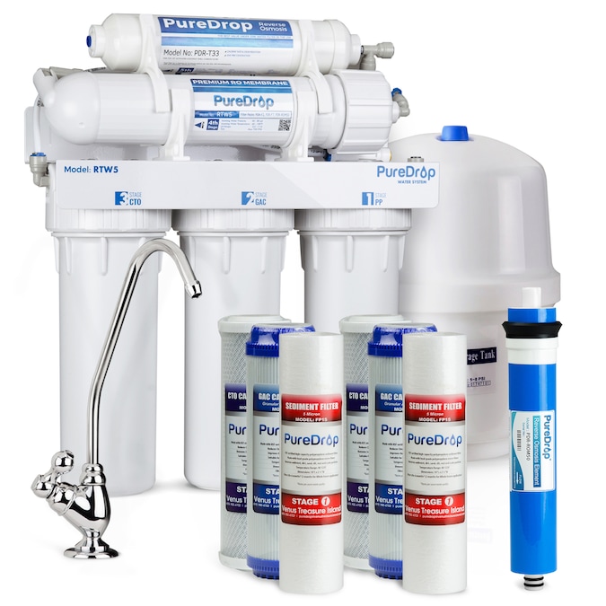 PureDrop RTW5 5 Stage RO Water System 5-stage Multi-method Reverse Osmosis Filtration System