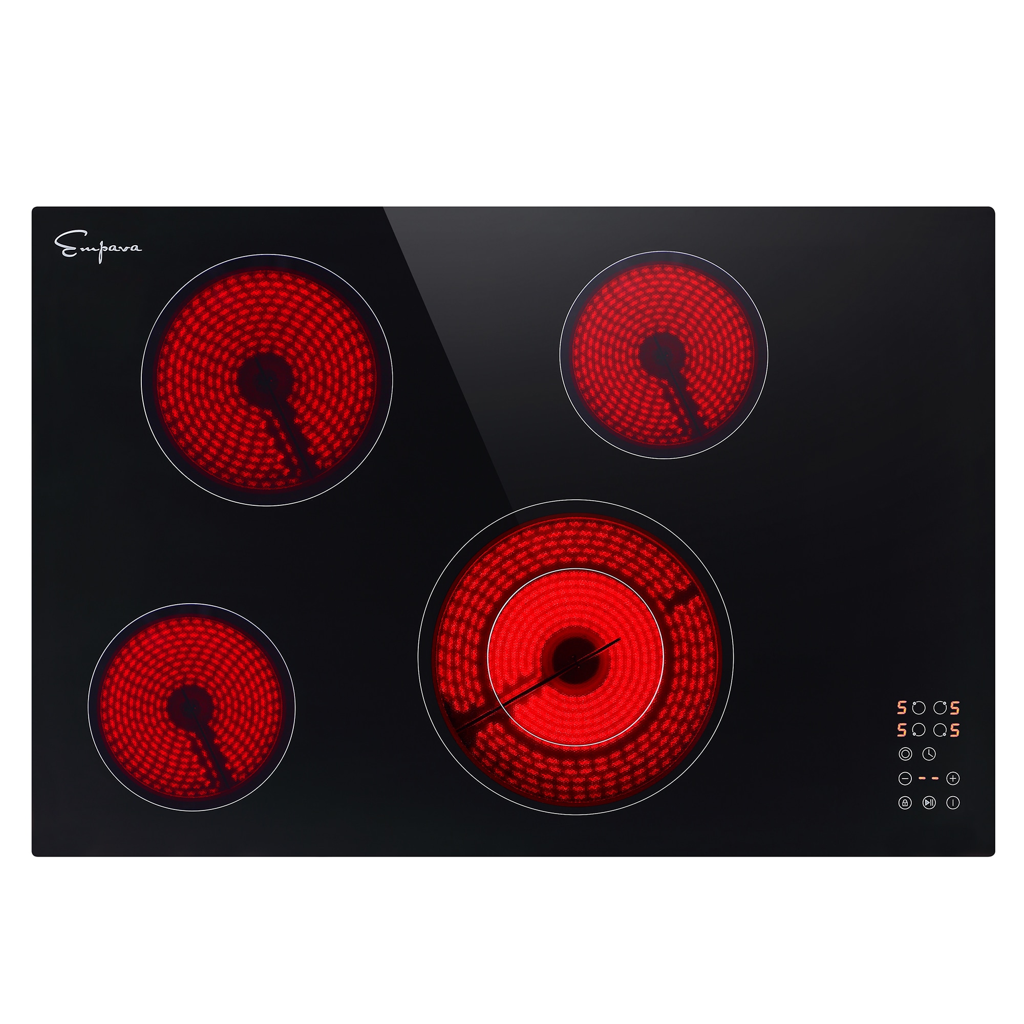 Electric Stove with Dual-Ring Elements 30-in 4 burners Smooth Surface (Radiant) Black Electric Cooktop