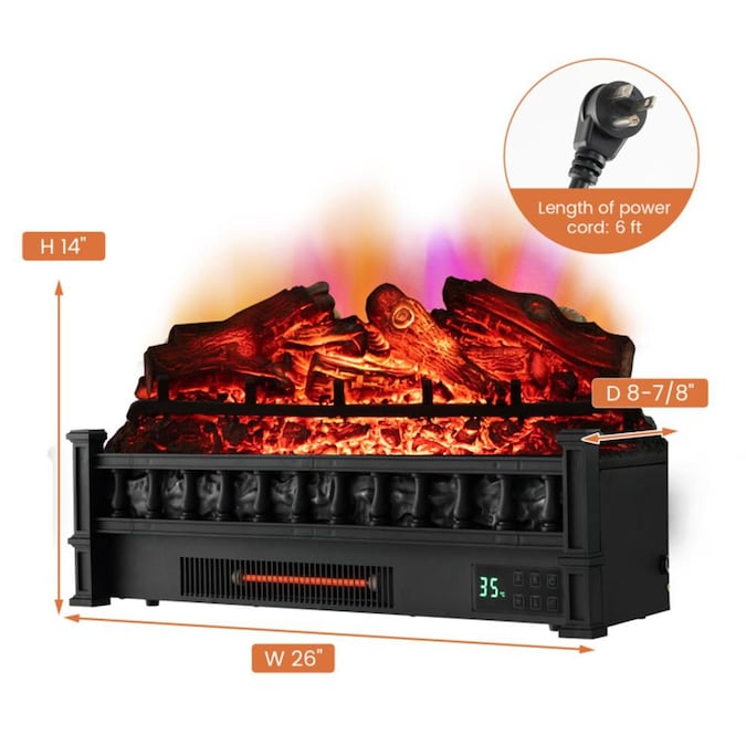 BABOOM 26-in W Black Infrared Quartz Corner or Flat Wall Electric Fireplace with Remote Control Included - Image 4