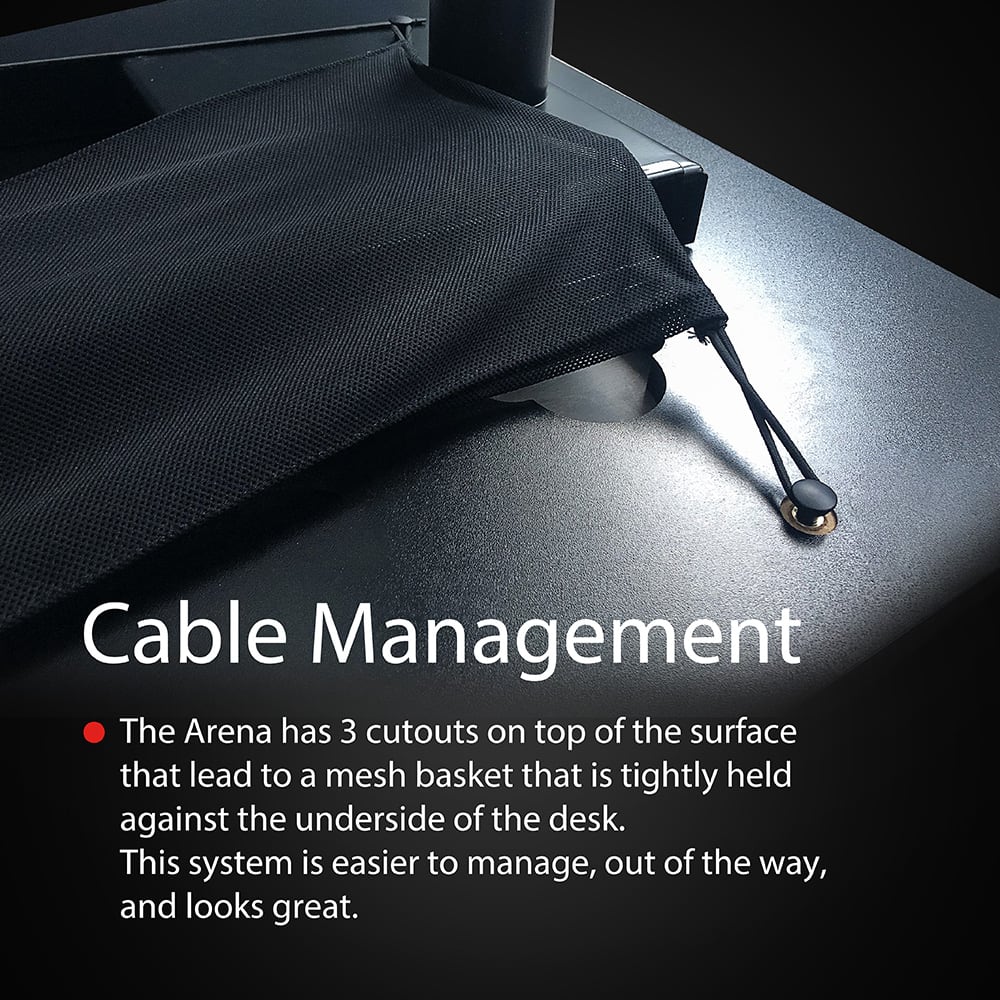 Arozzi - Arena Ultrawide Curved Gaming Desk - Pure Black - Image 7