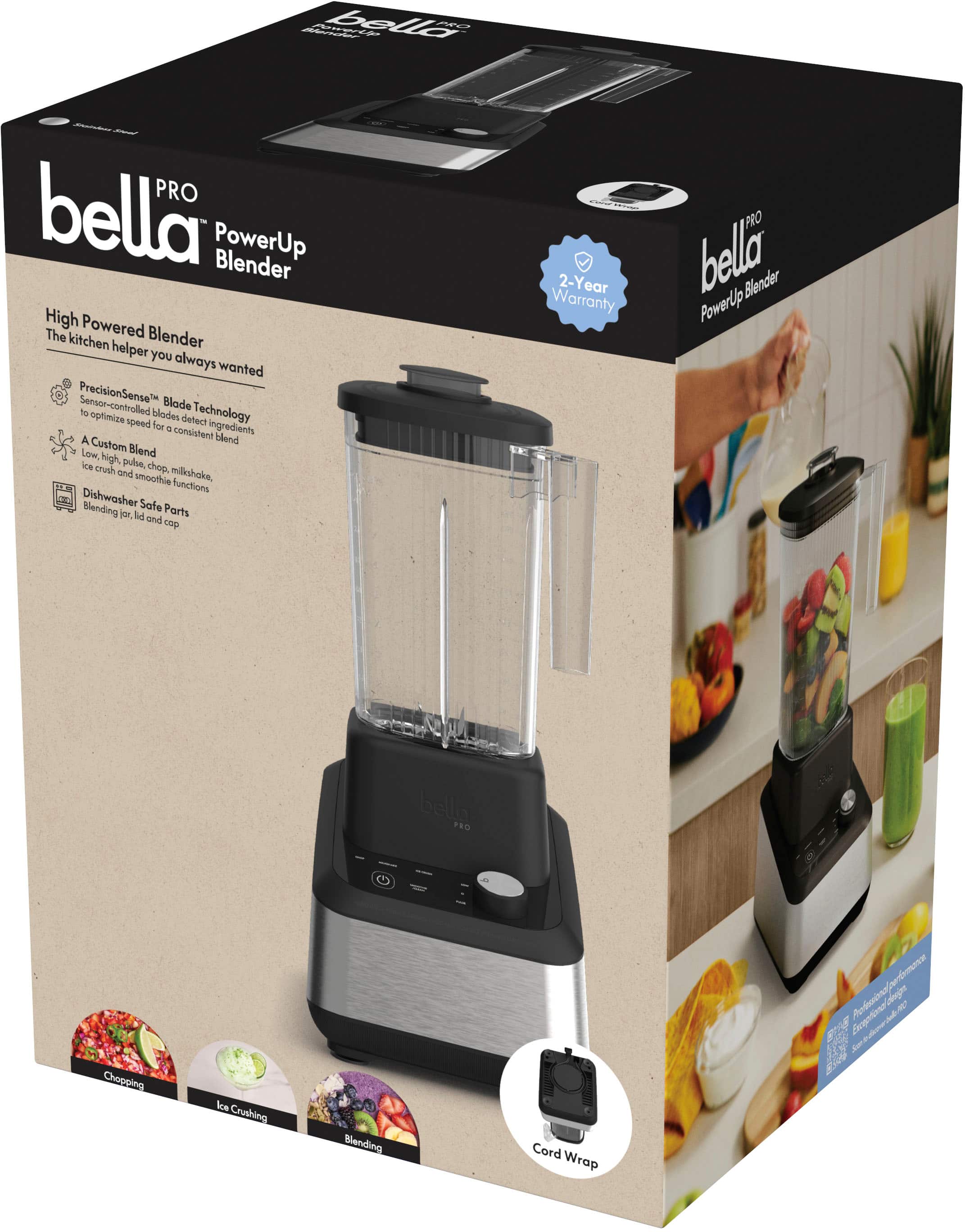 bella PRO - PowerUp High Powered Blender - Stainless Steel - Image 6