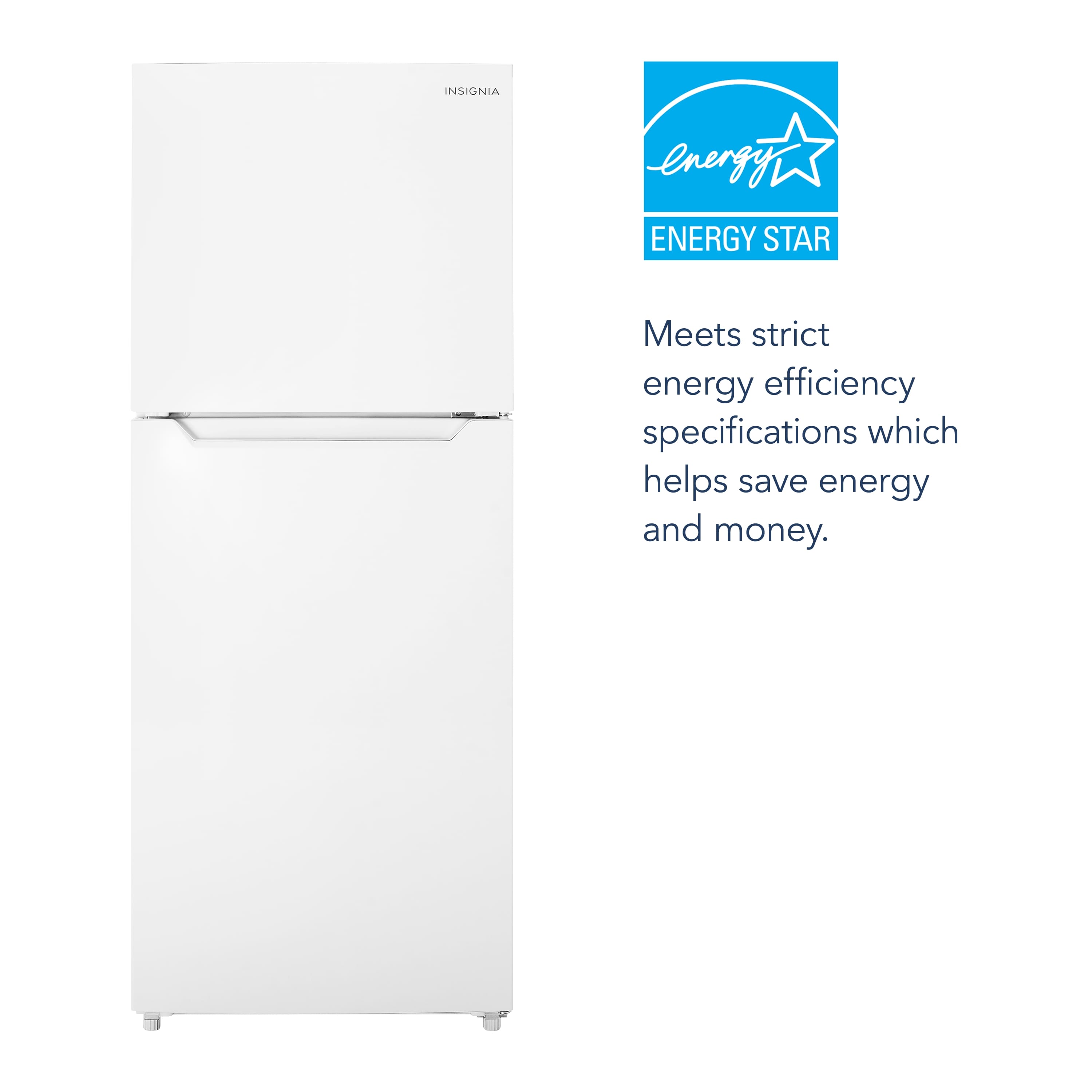 Insignia™ - 10 Cu. Ft. Top-Freezer Refrigerator with Reversible Door and ENERGY STAR Certification - White - Image 2