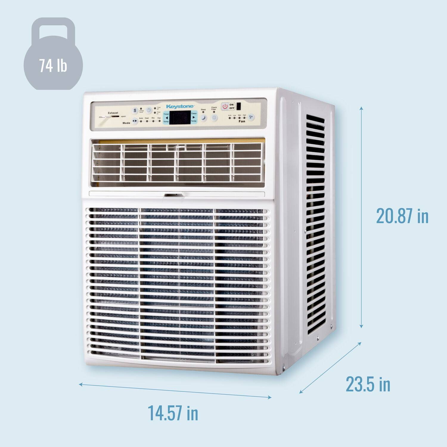 Keystone - 450 Sq. Ft. 10,000 BTU Casement Window Air Conditioner - White - Image 2