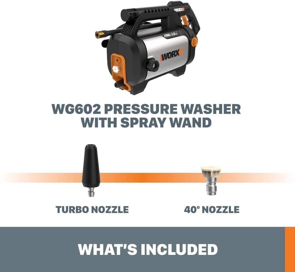 WORX - Electric Pressure Washer up to 1700 PSI at 1.2 GPM - Black - Image 3