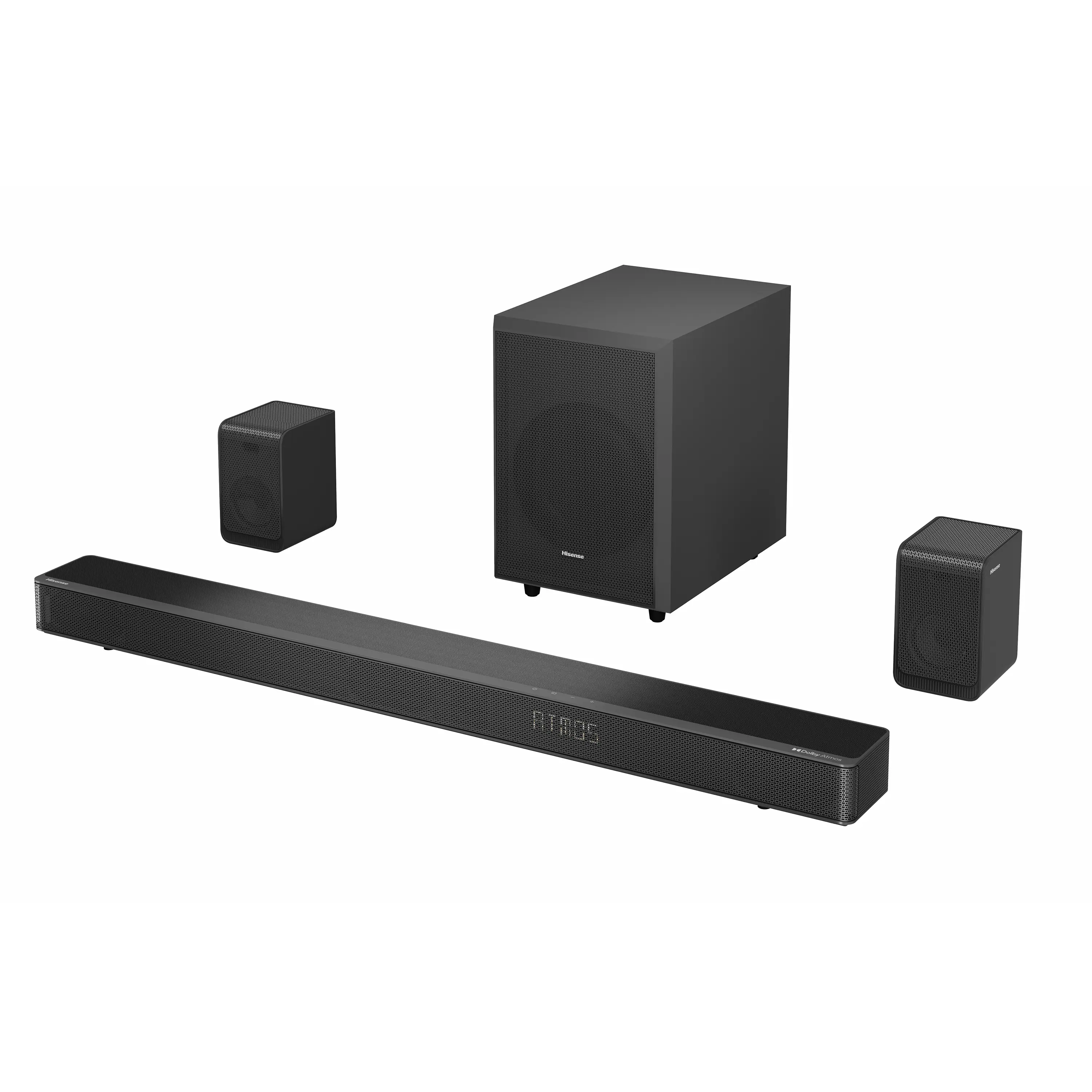 Hisense - 5.1.2 CH AX Series Dolby ATMOS Soundbar with Wireless Rear Satellite Speakers & Wireless Subwoofer - Black - Image 2