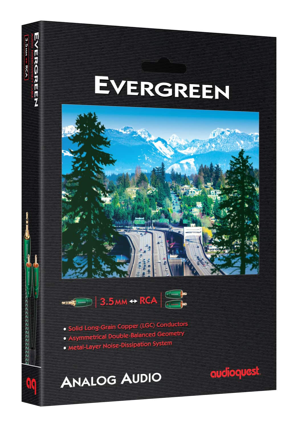 AudioQuest - Evergreen 3.5mm Mini > RCA 4.9' Analog Audio Interconnect Cable - Green on Black - Image 3